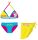 Unikornis fürdőruha szett - bikini háromszög felsőrésszel+szoknya kislányoknak - türkizkék-pink-sárga - 116