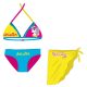Einhorn-Badeanzug-Set – Bikini mit Triangel-Top + Rock für kleine Mädchen – Türkis-Rosa-Gelb – 128