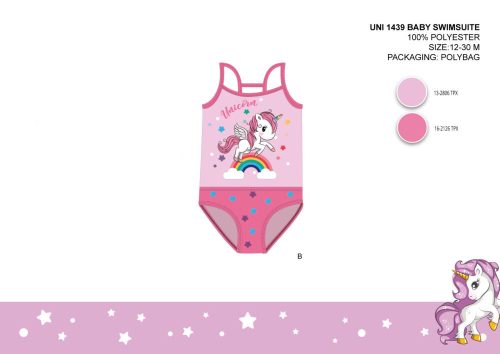 Unikornis baba egyrészes fürdőruha kislányoknak - rózsaszín - 80