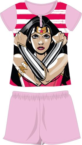 Wonder Woman nyári rövid ujjú gyerek pamut pizsama - jersey pizsama - világosrózsaszín - 122
