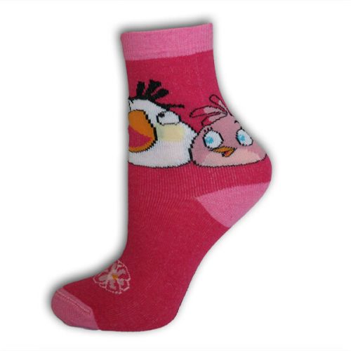 Kinder-Söckchen aus Baumwolle – Angry Birds – 23-26 – rosa