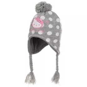 Hello Kitty pöttyös szürke sapka