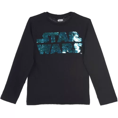 Star Wars átfordítható flitteres fekete felső