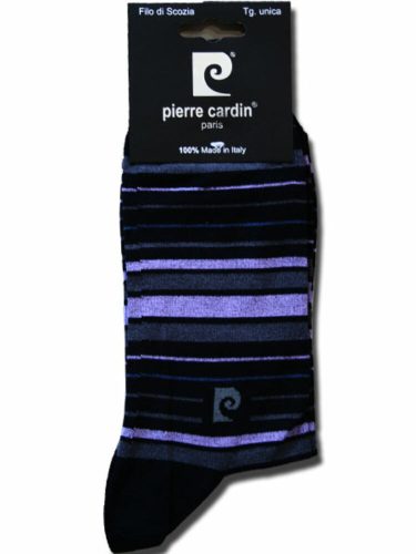 Șosete de costum pentru bărbați mercerizati - șosete din bumbac - 41-45 - în dungi - Pierre Cardin